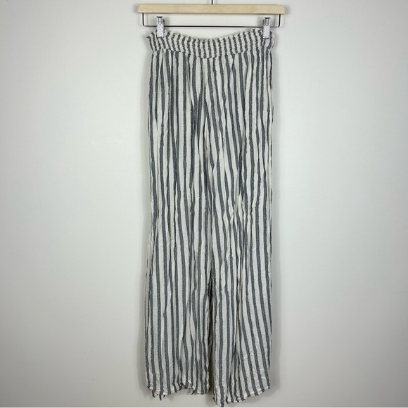 Becca By Rebecca Virtue Gateway Cover-up Swim Pant Wide Split Leg Gray Stripe M - Picture 10 of 10